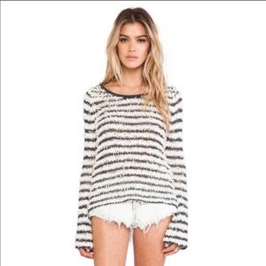 Free People Striped Shag Sweater